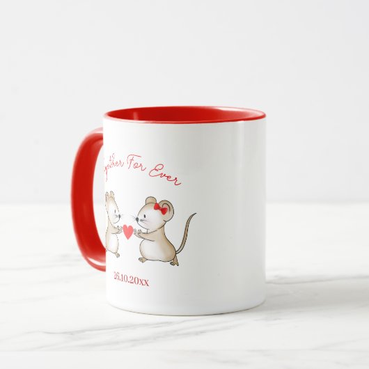 Custom Twee Mooie Muis Koffie Mok (Voorkant links)