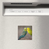 Custom Twee Parrot afbeelding met tekst Loving Mag Magneet (Insitu (Vaatwasser))