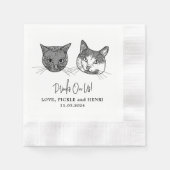 Custom Twee Pet Cocktail Servetten Bruiloft (Voorkant)