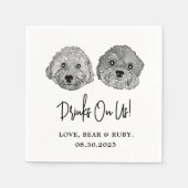 Custom Twee Pet Cocktail Servetten Bruiloft (Voorkant)