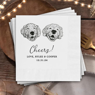 Custom Twee Pet Cocktail Servetten Bruiloft