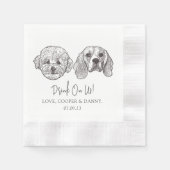 Custom Twee Pet Cocktail Servetten Bruiloft (Voorkant)