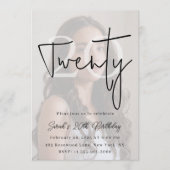 Custom Twenty Modern Birthday Invite Kaart (Voorkant)