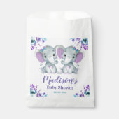 Custom Twin Meisje Olifant Baby shower Favor Tasse Bedankzakje (Voorkant)