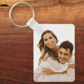 Custom two couple photo double sided aluminium  sleutelhanger (Voorkant)