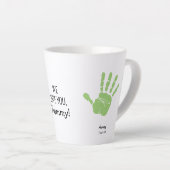 Custom Two handprints We love you, Mommy!  Latte Mok (Rechterhoek)