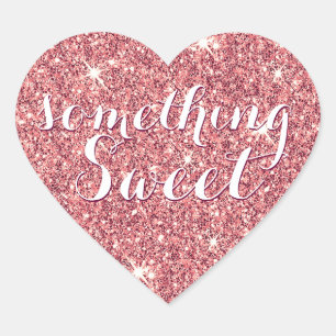 CUSTOM TYPE HART SEAL modern script koraal glitter Sticker
