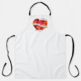 Custom U ZET MIJN WERELD OP VUUR Rood Aarde Lint Schort