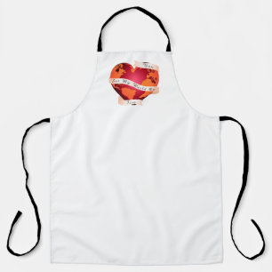 Custom U ZET MIJN WERELD OP VUUR Rood Aarde Lint Schort