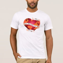 Custom U ZET MIJN WERELD OP VUUR Rood Aarde Lint T-shirt