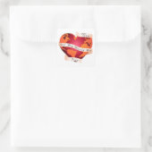 Custom U ZET MIJN WERELD OP VUUR Rood Aarde Lint Vierkante Sticker (Tas)