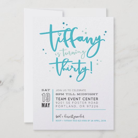 CUSTOM UITNODIGING PRINT voor Tiffany (Voorkant)