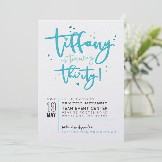 CUSTOM UITNODIGING PRINT voor Tiffany (Staand voorkant)