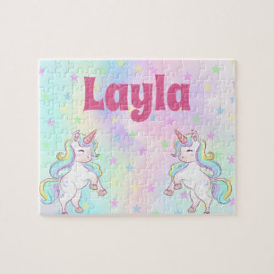Custom Unicorn Child Name Puzzle Legpuzzel
