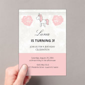 Custom Unicorn Cute Pink Birthday Party Invitation (In situ (ordinateur de poche))