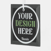 custom, unique, sleek & minimalist glas ornament (Voorkant links)