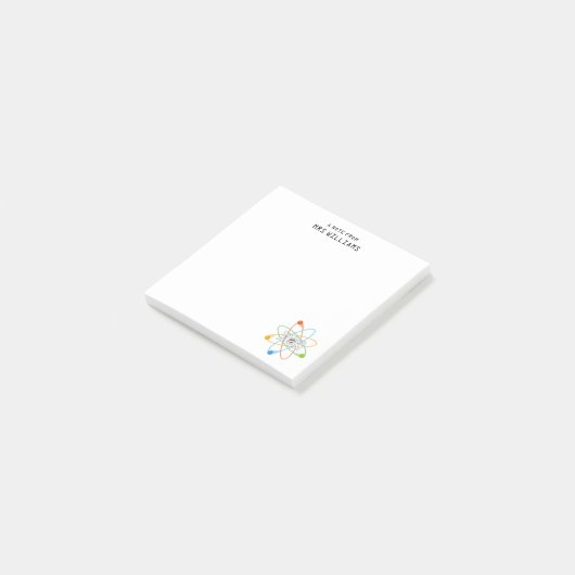 Custom UP EN ATOM Grappige Wetenschap Quote Post-it® Notes (Schuin)