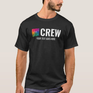Custom Upload Business Logo Hier Mannen Crew Werk T-shirt