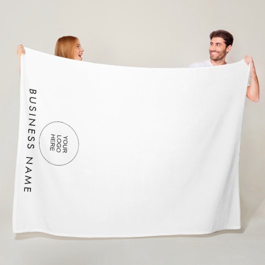 Custom Upload Company Logo Hier Voeg tekst groot t Fleece Deken (In situ)