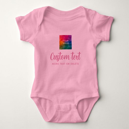 Custom Upload Photo Custom Text One-Pieces Pink Romper (Voorkant)