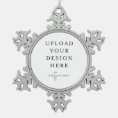 Custom Upload Your Photo Tin Sneeuwvlok Ornament (Voorkant)