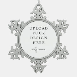 Custom Upload Your Photo Tin Sneeuwvlok Ornament