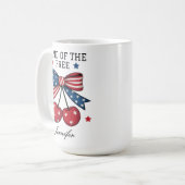 Custom USA Cherry Coquette Bow Mug pour les collèg (Devant gauche)