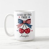 Custom USA Cherry Coquette Bow Mug pour les collèg (Gauche)