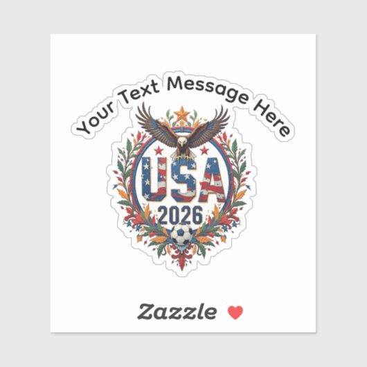 Custom USA National Soccer Bald Eagle Logo Sticker (Vel)