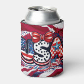 Custom USA Print - Retro Patriottische Amerikaanse Blikjeskoeler (Blikje Voorkant)