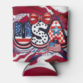 Custom USA Print - Retro Patriottische Amerikaanse Blikjeskoeler (Voorkant)