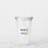Custom Uw Bedrijf Logo Acryl Tumbler Acryl Drinkbeker (Voorkant)