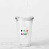 Custom Uw Bedrijf Logo Acryl Tumbler Acryl Drinkbeker (Achterkant)