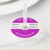 Custom Uw Bedrijf Logo en Tekst Wijnglas Label (Dichtbij)