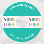 Custom Uw Bedrijf Logo en Tekst Wijnglas Label (Achterkant)