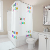 Custom Uw Bedrijf Logo Zakelijk Douchegordijn (In situ)