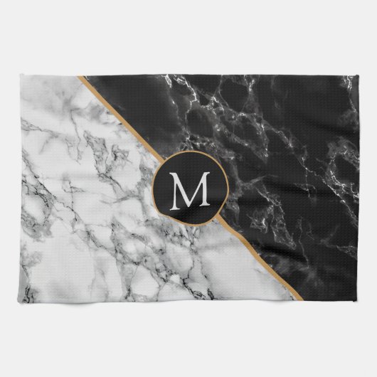 Custom uw brief keukenhanddoek marmeren ontwerp (Horizontaal)