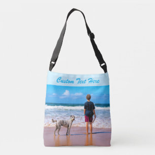 Custom Uw Foto Crossbody Tas met Tekst