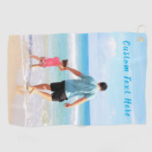 Custom Uw Foto Golf Handdoek Papa Gift met Tekst (Horizontaal)