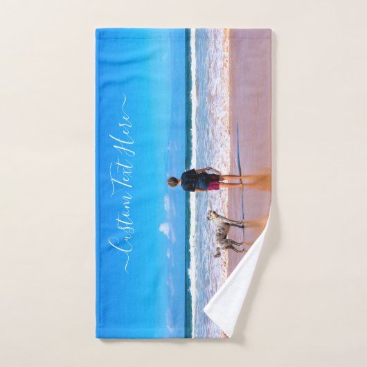 Custom Uw Huisdieren Foto Badhanddoeken met Tekst Bad Handdoek (Handdoek)