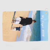 Custom Uw Mam Foto Golf Handdoek Gift met Tekst (Horizontaal)