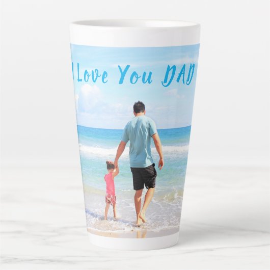 Custom Uw Papa Foto Latte Mok Gift met Tekst (Voorkant)