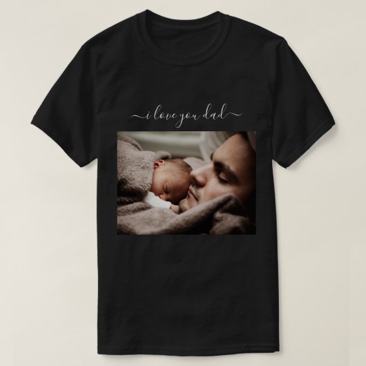 Custom Uw Papa Foto T-Shirt Gift met Tekst (Design voorkant)