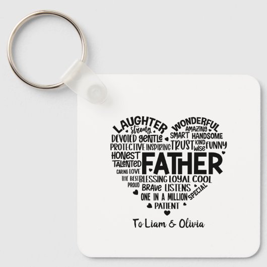 Custom Vader Appreciation Heart Shaped Word Art Sleutelhanger (Voorkant)