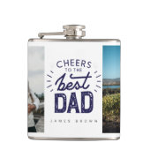 Custom Vaderdag Flask – 2 Fotocollage & Naam Heupfles (Voorkant)