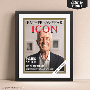 Custom Vaderdag Magazine Hoesje, cadeau voor papa Poster