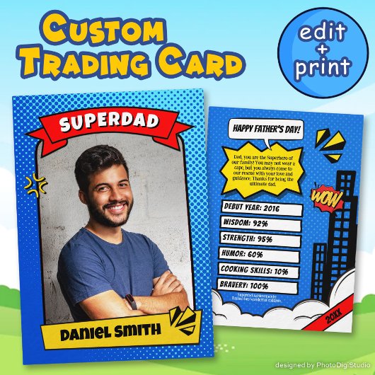 Custom Vaders Day Trading Kaart Fun Superdad Comic Contactkaartje