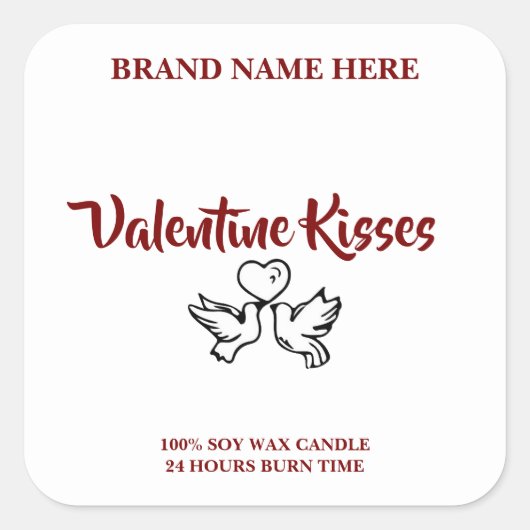 Custom Valentine Candle Labels – Love Birds Design (Voorkant)