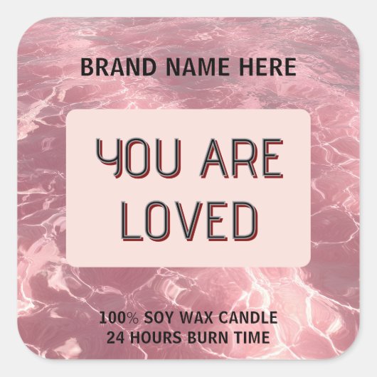 Custom Valentine Candle Sticker 'You Are Loved' (Voorkant)
