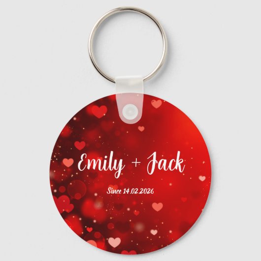 Custom Valentine  Love Gift for Him & Her Sleutelhanger (Voorkant)